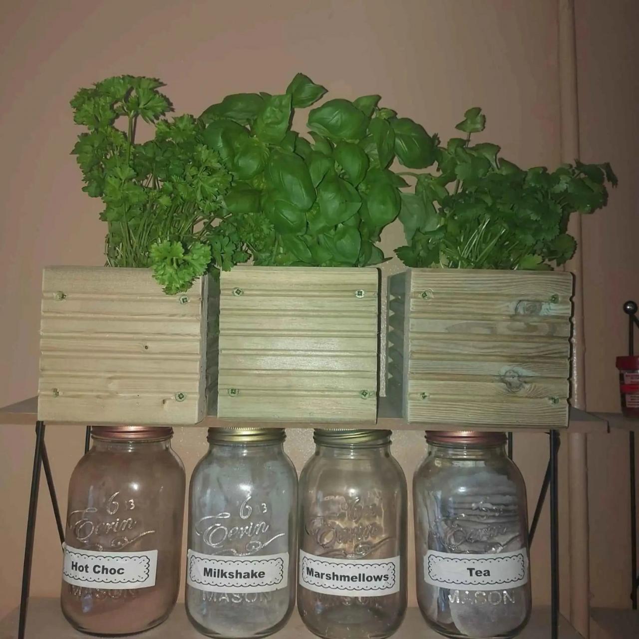 Herb planter box outdoor